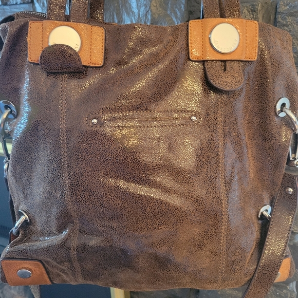 Leather B Makowsky large shoulder bag - Picture 5 of 6